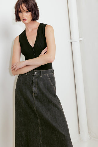 TRADING SECRETS DENIM SKIRT - By Baano
