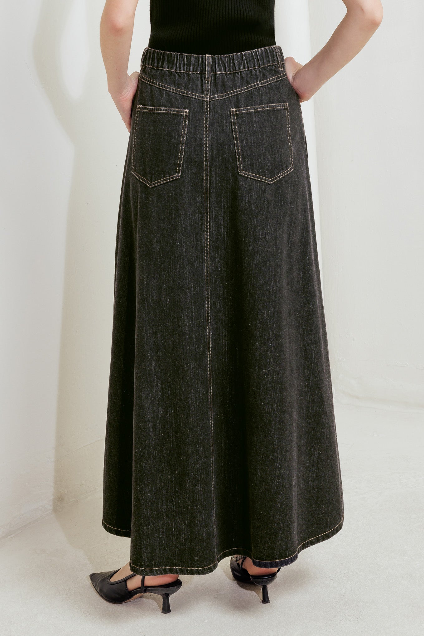 TRADING SECRETS DENIM SKIRT - By Baano
