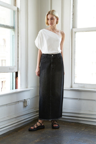 TALK ABOUT BEAUTY DENIM MIDI SKIRT - By Baano