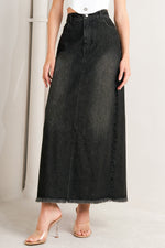 TALK ABOUT BEAUTY DENIM MIDI SKIRT