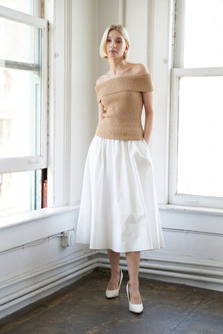 HOLDING ON TIGHT POPLIN MIDI SKIRT - By Baano