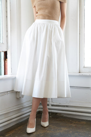 HOLDING ON TIGHT POPLIN MIDI SKIRT - By Baano