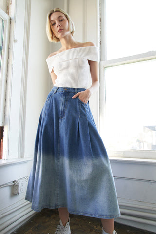 STATE OF MIND DENIM MIDI SKIRT - By Baano