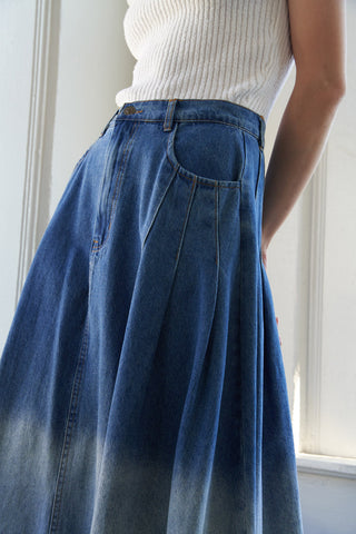 STATE OF MIND DENIM MIDI SKIRT - By Baano