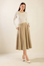 YOU KNOW IT TWILL MIDI SKIRT - By Baano