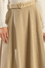 YOU KNOW IT TWILL MIDI SKIRT - By Baano