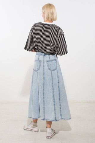 URBAN COWGIRL DENIM MIDI SKIRT - By Baano