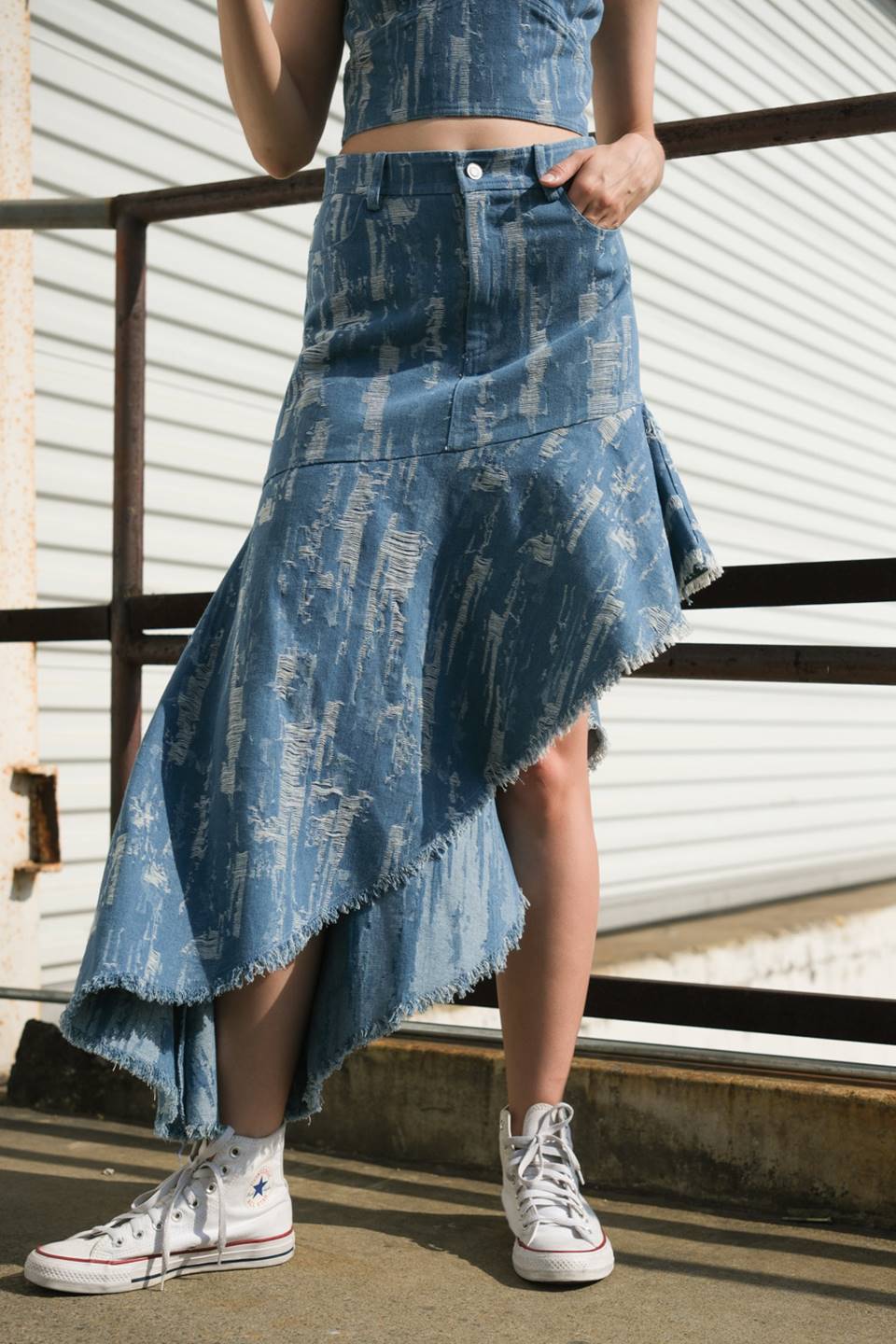 BREEZY ADORATION DENIM SKIRT - By Baano
