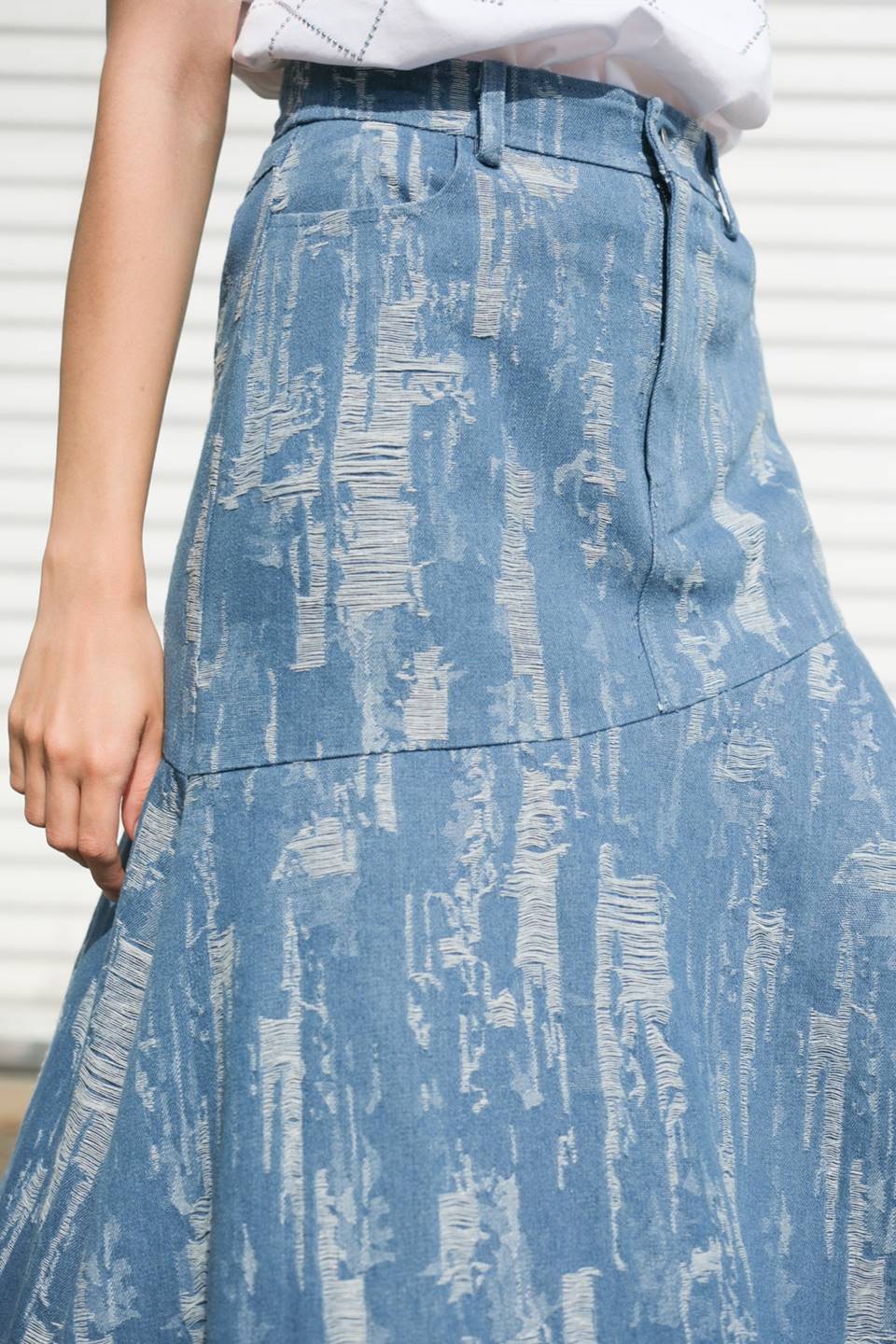 BREEZY ADORATION DENIM SKIRT - By Baano