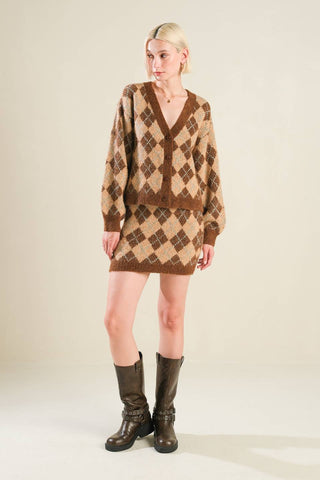 CHAMPAGNE COAST SWEATER MINI SKIRT - By Baano