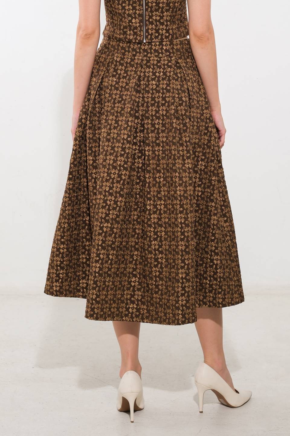 UPGRADED EVENT WOVEN MIDI SKIRT - By Baano