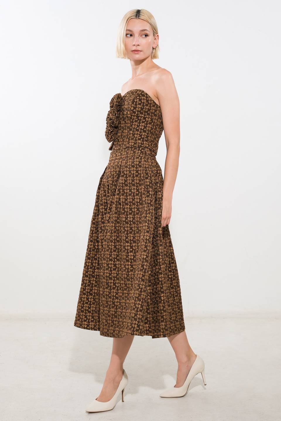 UPGRADED EVENT WOVEN MIDI SKIRT - By Baano