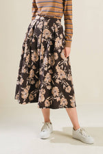 POSH PRESENCE WOVEN MIDI SKIRT - By Baano