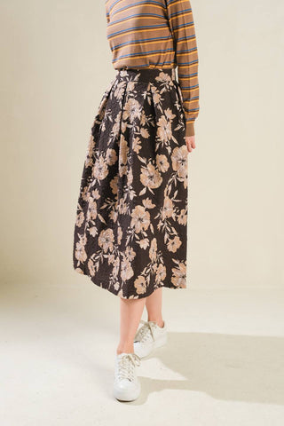 POSH PRESENCE WOVEN MIDI SKIRT - By Baano