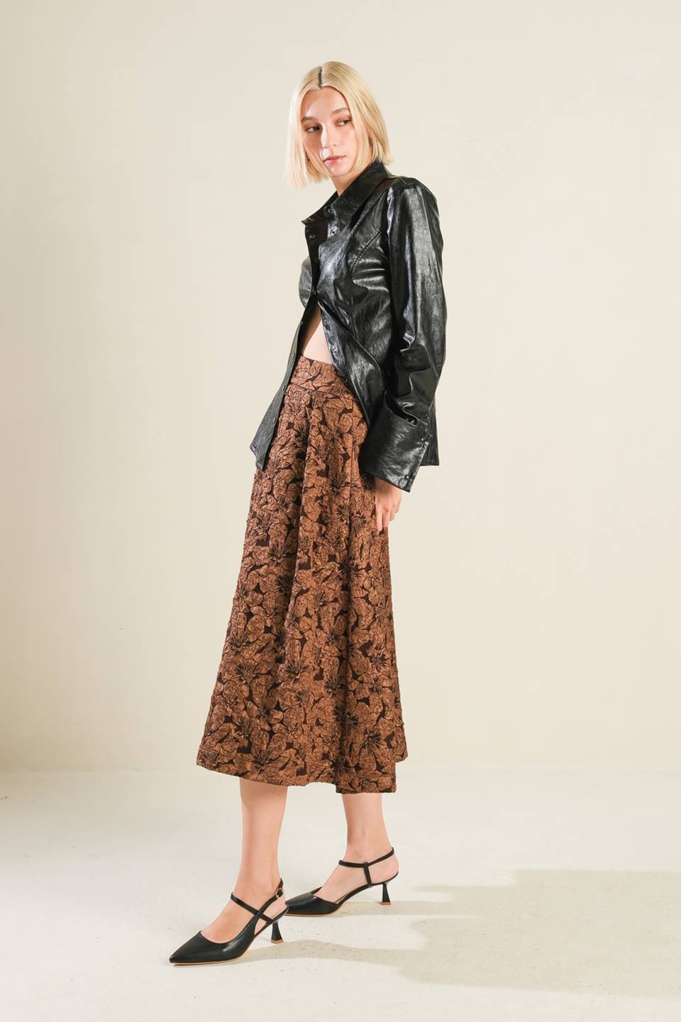 ETERNAL DEVOTION WOVEN FULL MIDI SKIRT - By Baano