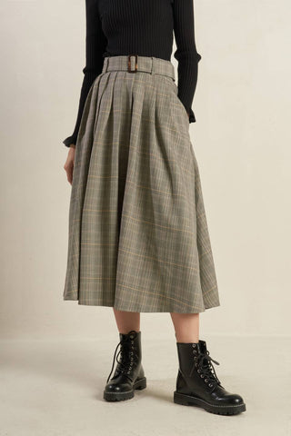 MOODY ALLURE WOVEN MIDI SKIRT - By Baano