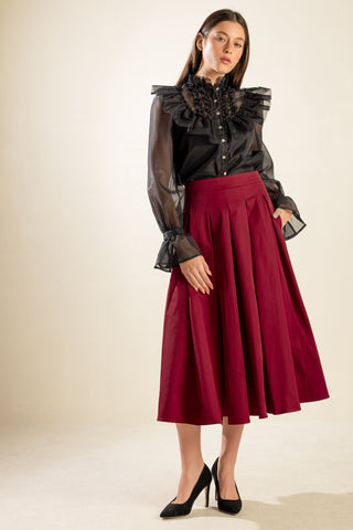 DANCE WITH DESTINY WOVEN MIDI SKIRT - By Baano