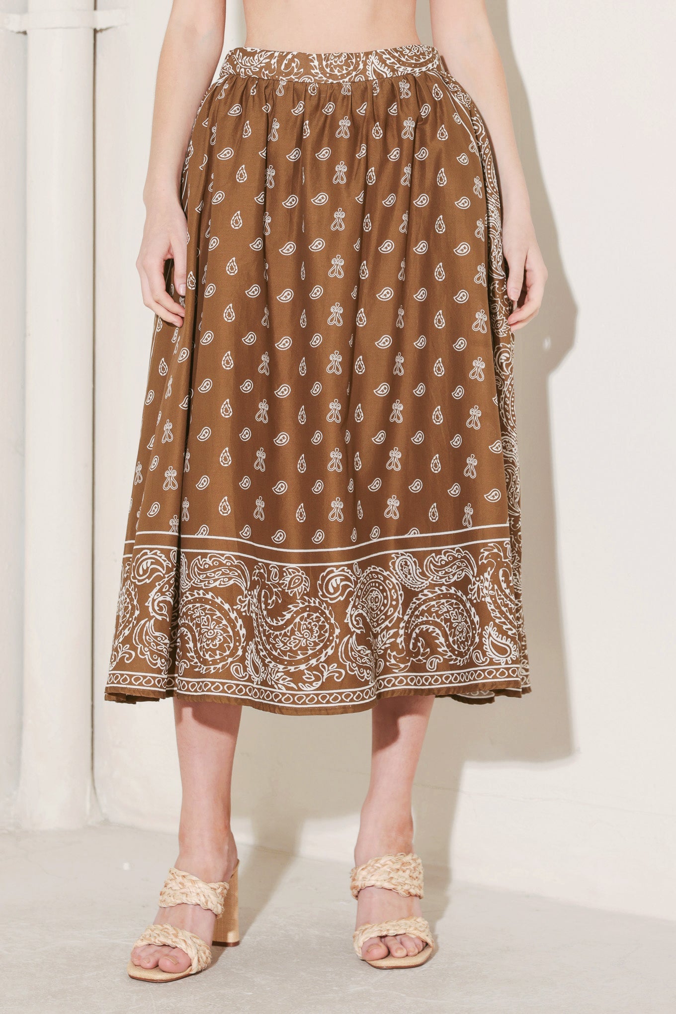 THE MORE THE MERRIER WOVEN FULL MIDI SKIRT