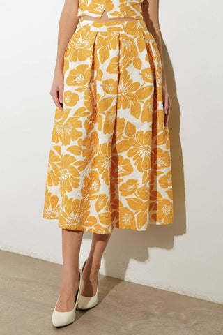 PLAIN OPTIMISM WOVEN MIDI SKIRT - By Baano