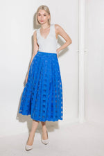 LIVE FOR US BLUE ORGANZA MIDI SKIRT - By Baano