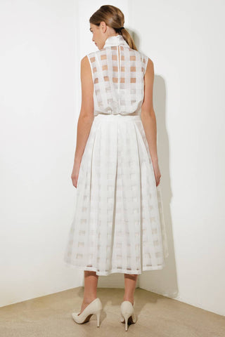 LIVE FOR US WHITE ORGANZA MIDI SKIRT - By Baano