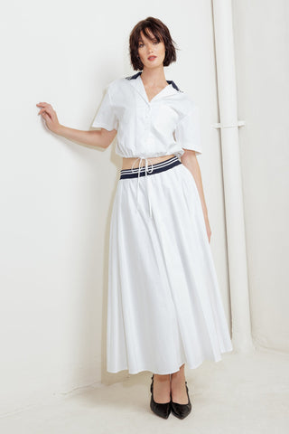 COASTAL COLLAR WOVEN MIDI SKIRT - By Baano