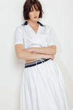 COASTAL COLLAR WOVEN MIDI SKIRT - By Baano