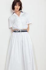 COASTAL COLLAR WOVEN MIDI SKIRT - By Baano