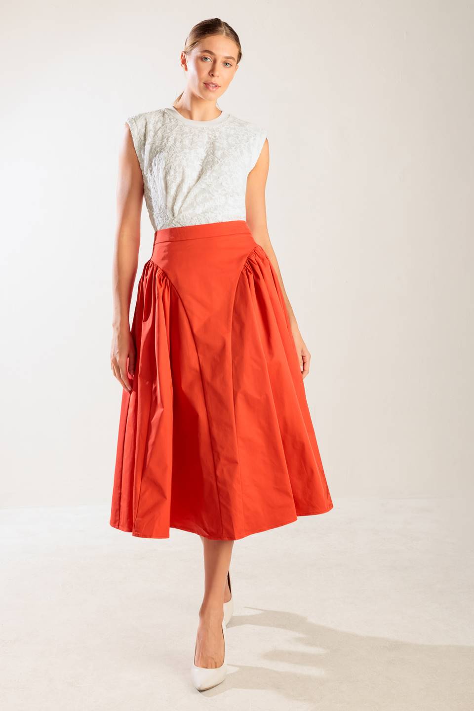 LUNCH WITH THE GIRLS WOVEN FULL MIDI SKIRT - By Baano