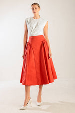 LUNCH WITH THE GIRLS WOVEN FULL MIDI SKIRT Flying Tomato