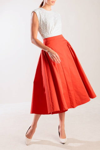 LUNCH WITH THE GIRLS WOVEN FULL MIDI SKIRT - By Baano