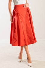 LUNCH WITH THE GIRLS WOVEN FULL MIDI SKIRT Flying Tomato