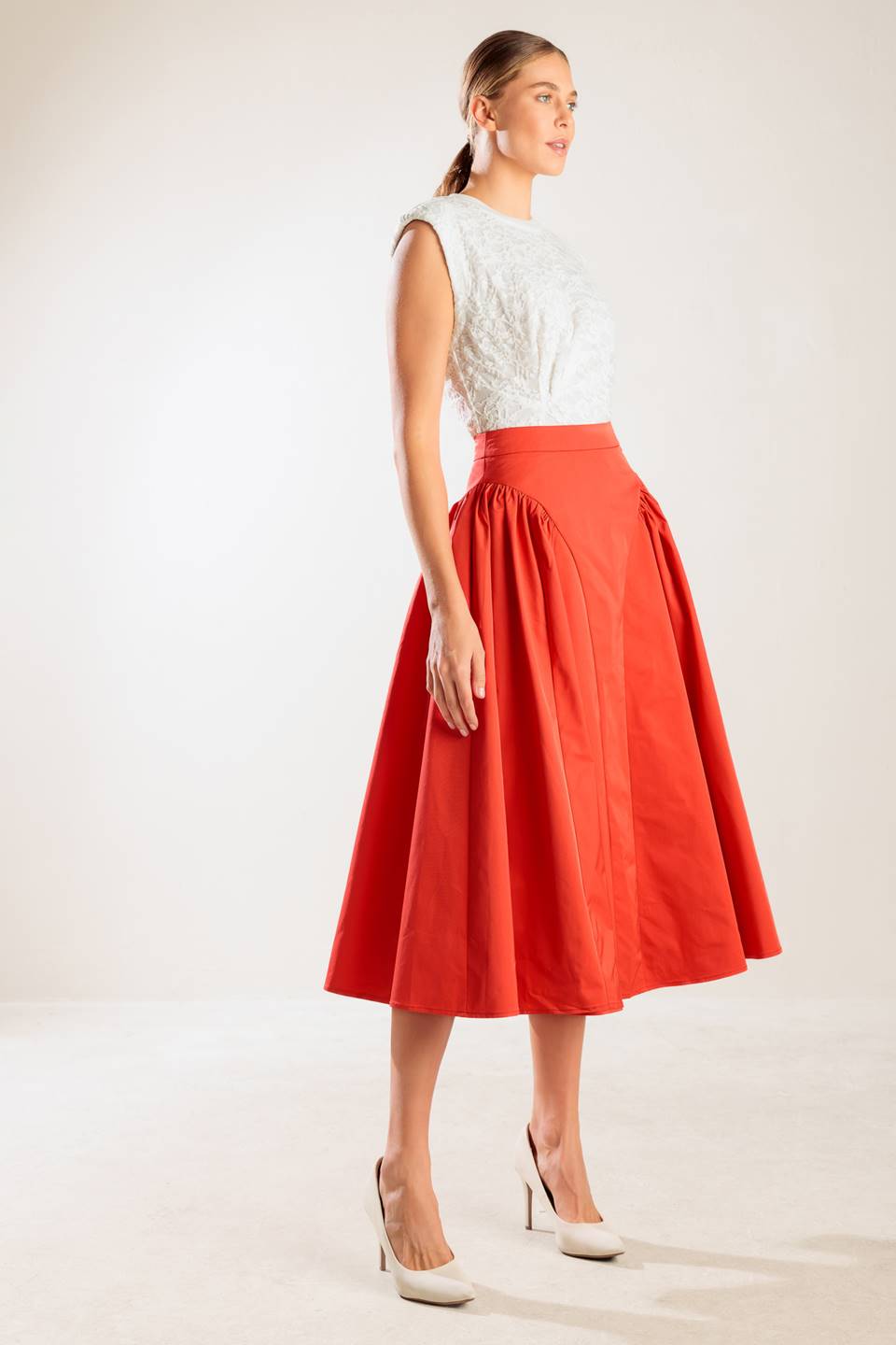 LUNCH WITH THE GIRLS WOVEN FULL MIDI SKIRT - By Baano