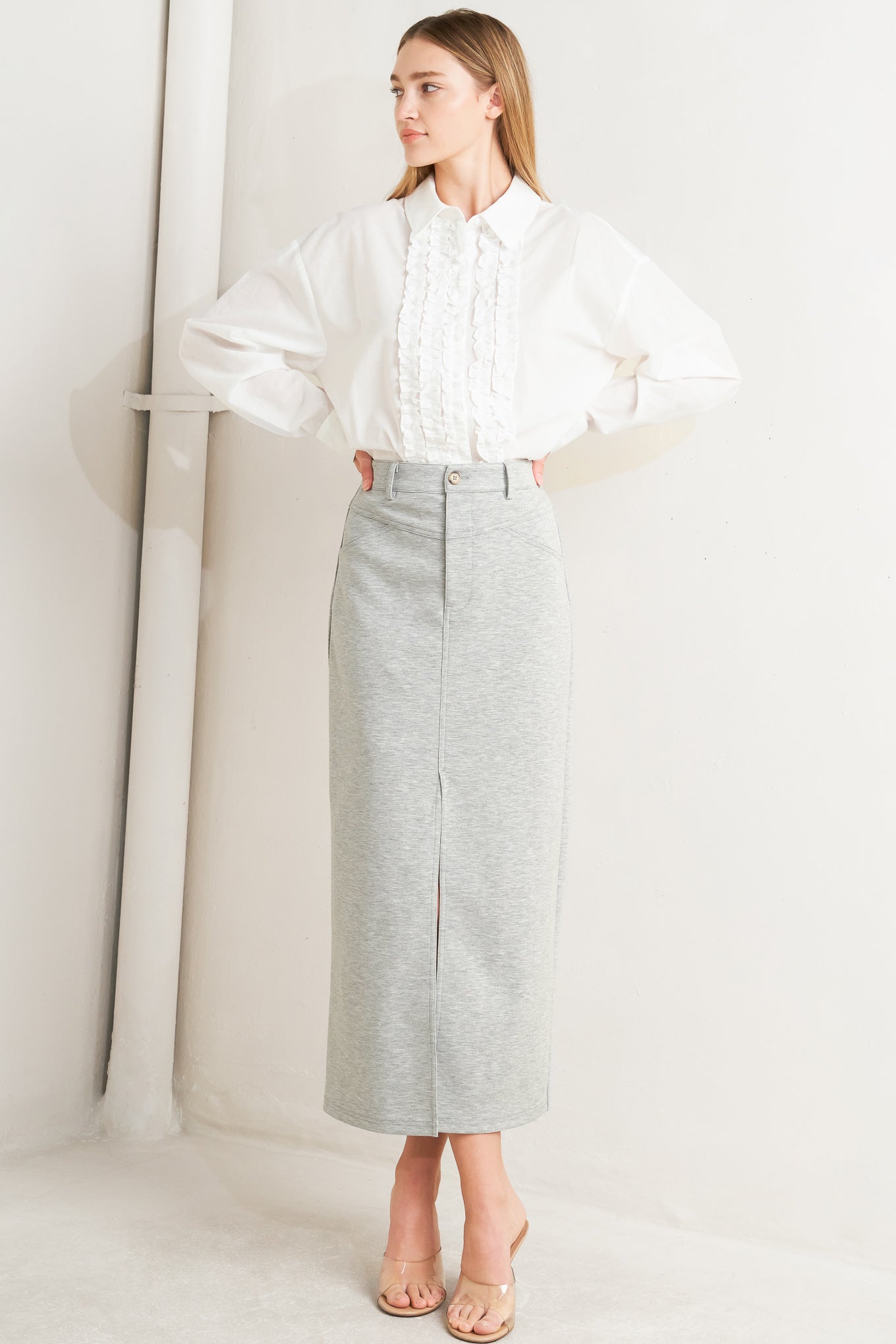 LOVELY BY NATURE KNIT MIDI SKIRT Flying Tomato