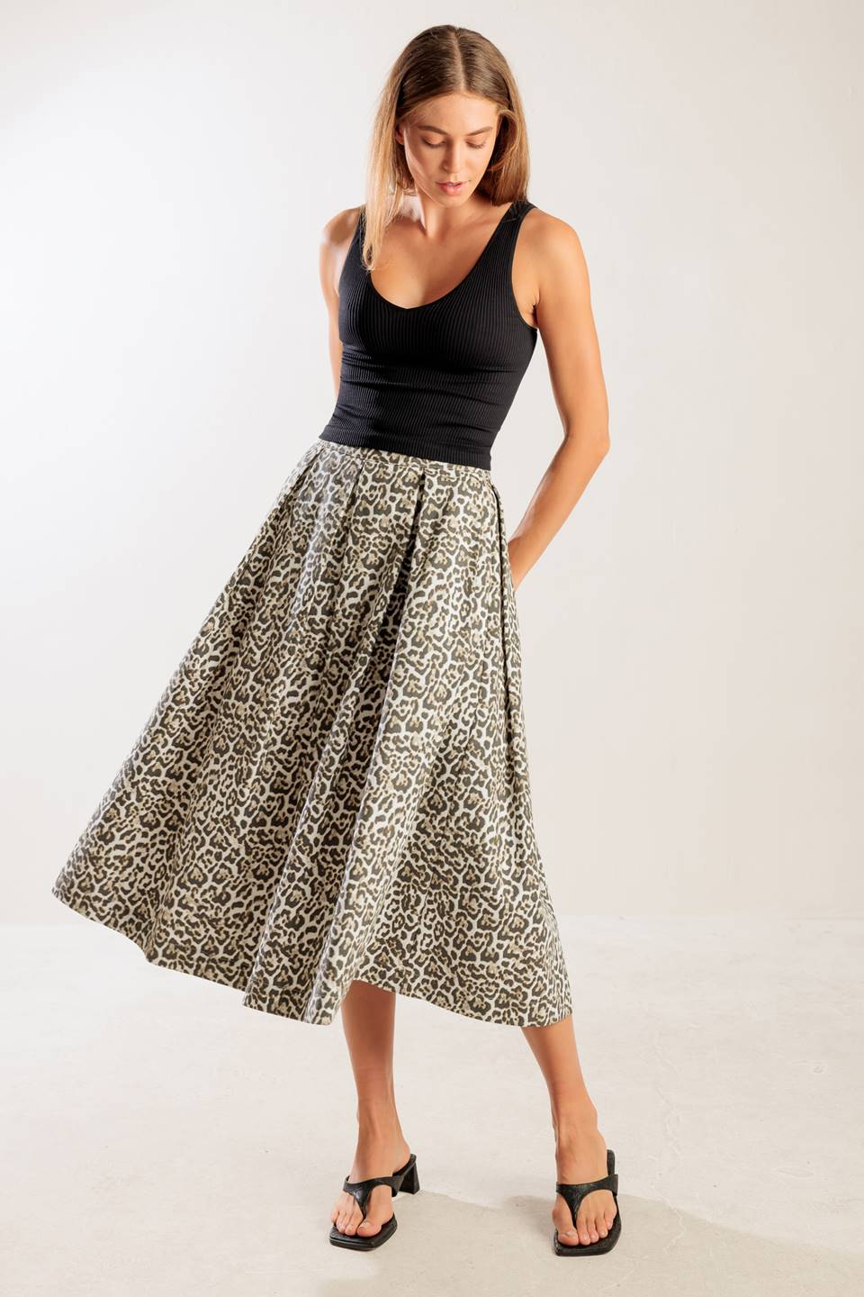 SOMETHING SPECIAL WOVEN MIDI FULL SKIRT - By Baano