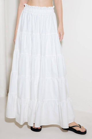 SLOW DOWN IN WHITE WOVEN MAXI SKIRT - By Baano