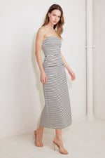 WINDING PATH STRIPED WOVEN SKIRT - By Baano