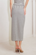 WINDING PATH STRIPED WOVEN SKIRT - By Baano