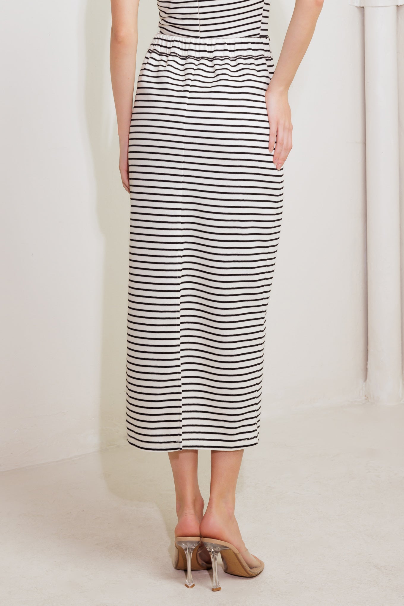 WINDING PATH STRIPED WOVEN SKIRT - By Baano