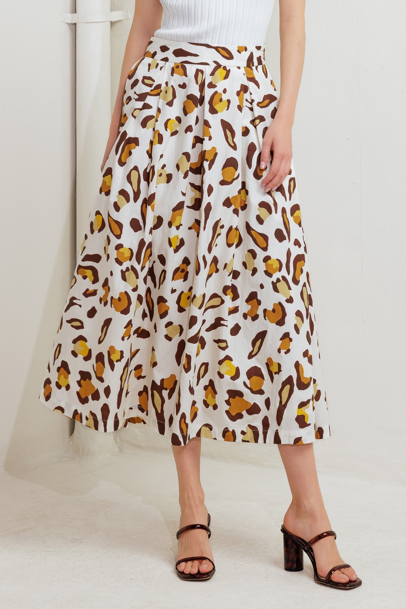 CITY JUNGLE WOVEN FULL SKIRT - By Baano