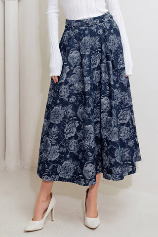 URBAN MUSE JACQUARD DENIM SKIRT - By Baano