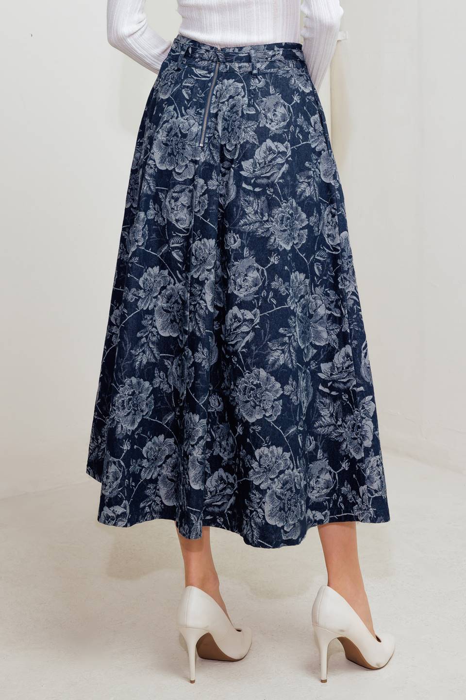 URBAN MUSE JACQUARD DENIM SKIRT - By Baano