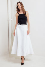 DOWNTOWN EASE WOVEN MIDI SKIRT - By Baano