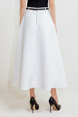 DOWNTOWN EASE WOVEN MIDI SKIRT - By Baano