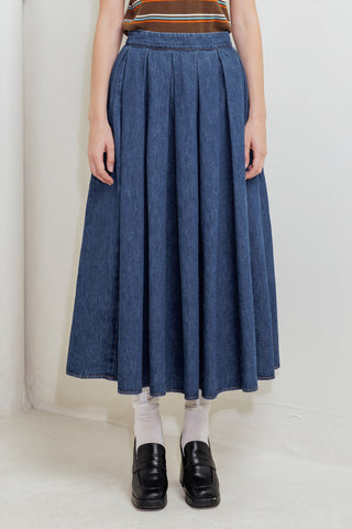DEAR MOMENT DENIM FULL SKIRT - By Baano