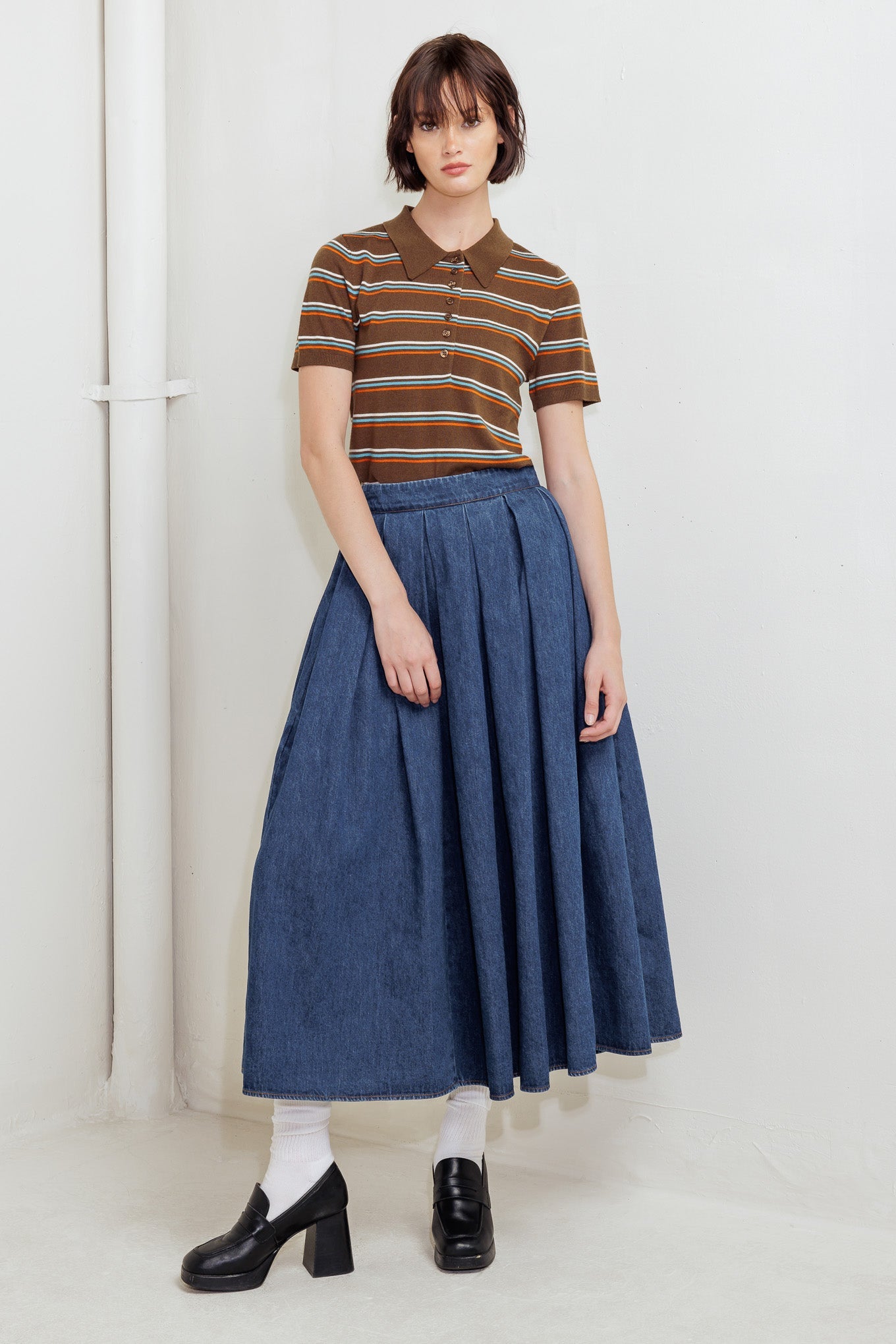 DEAR MOMENT DENIM FULL SKIRT - By Baano