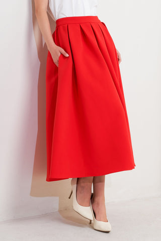 STRAWBERRY POP WOVEN FULL MIDI SKIRT - By Baano