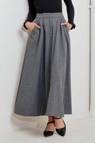 TIMELESS LOOK WOVEN MIDI CIRCLE SKIRT - By Baano