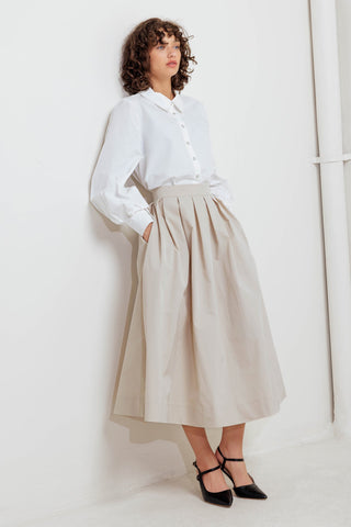 SOFT POEM WOVEN FULL MIDI SKIRT - By Baano