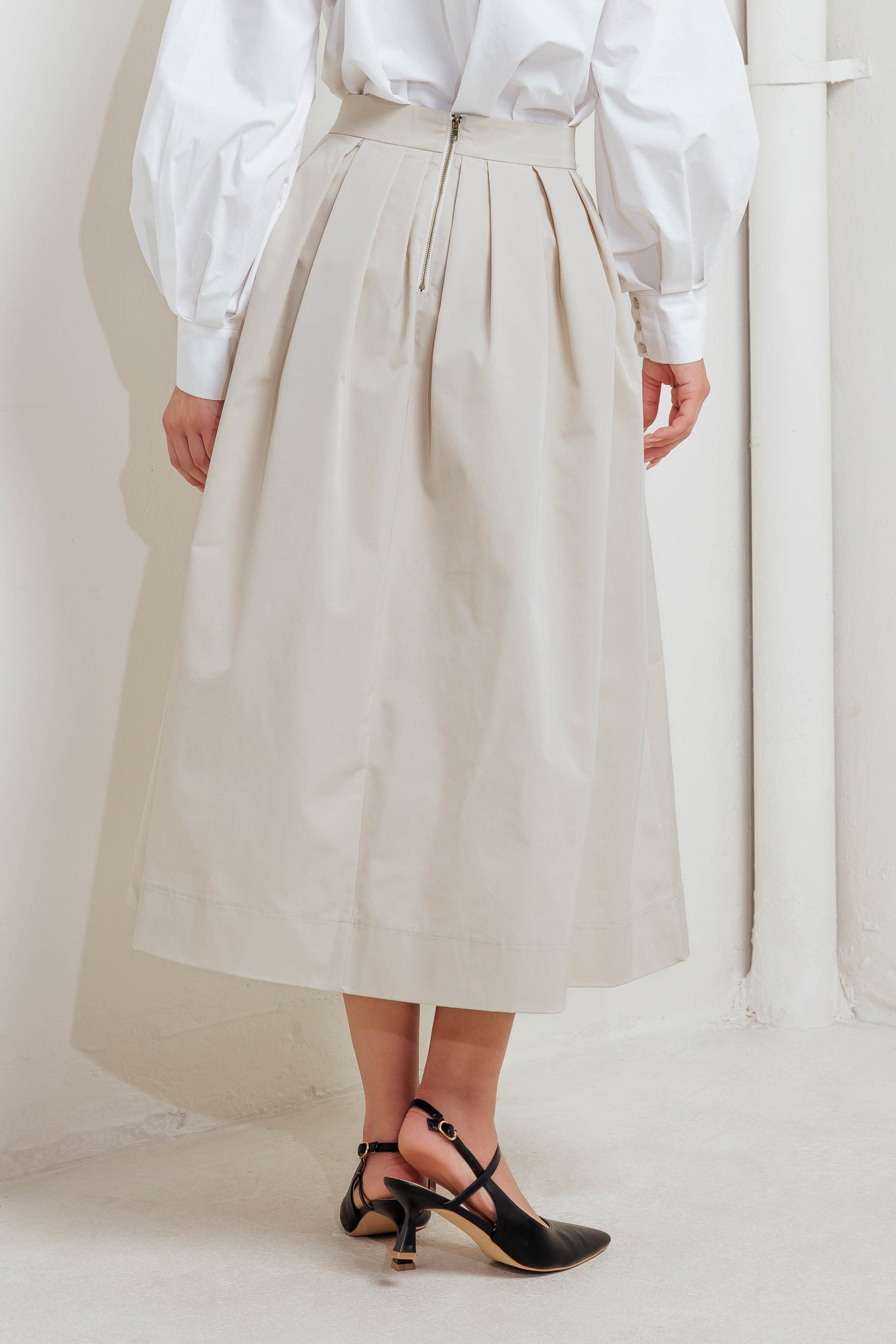 SOFT POEM WOVEN FULL MIDI SKIRT - By Baano
